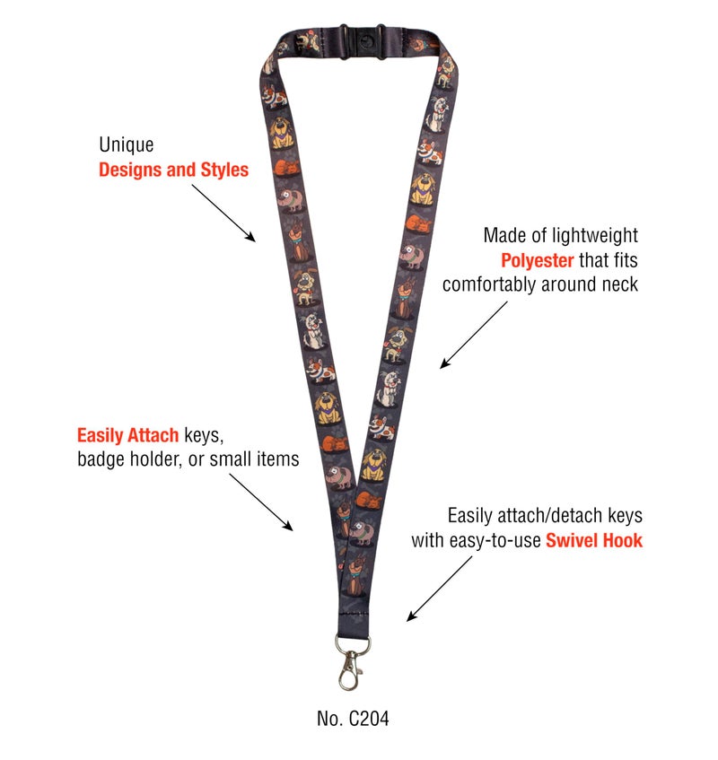Lucky Line Lanyard with Swivel Snap, Dog Design (C204) - Image 5